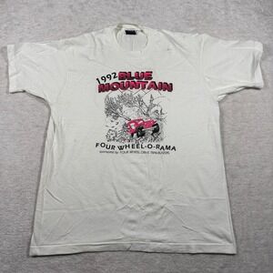 Vintage 1992 Blue Mountain Four Wheel-O-Rama Jeep T-Shirt Mens XL Screen Stars